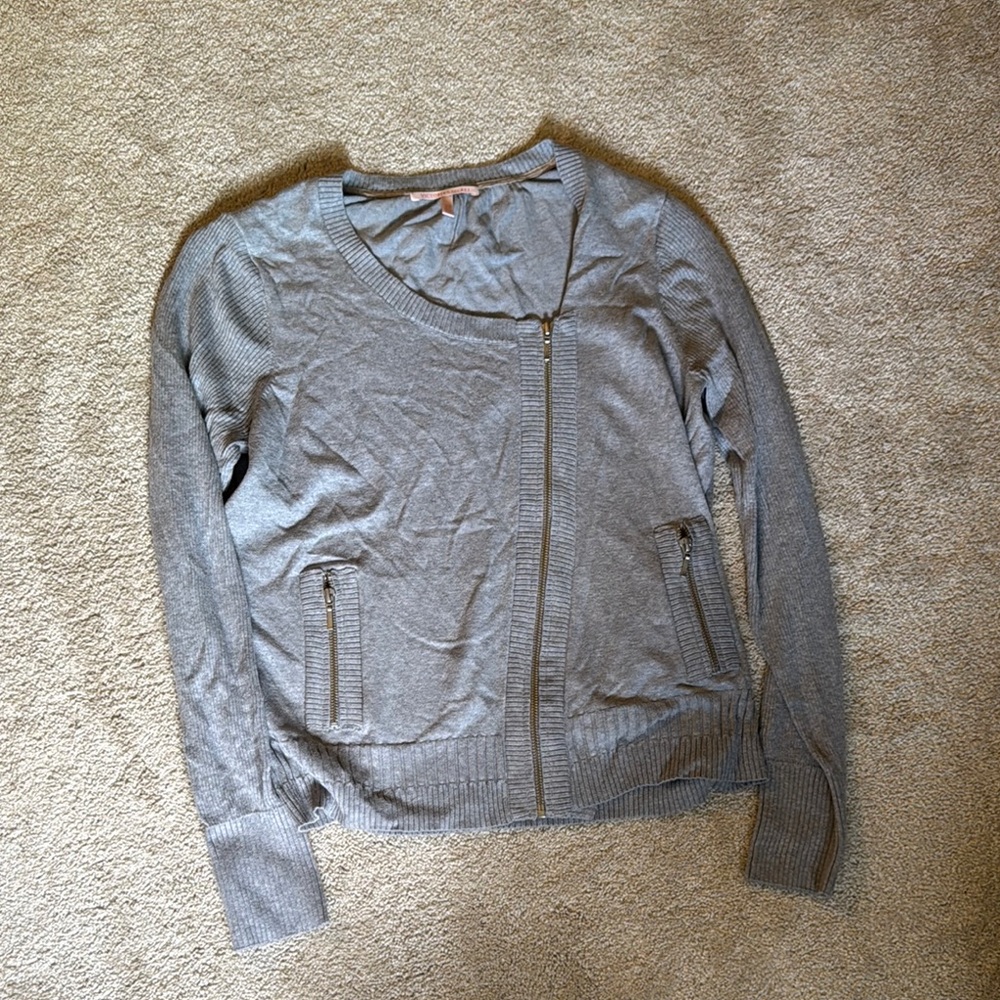 Victoria's Secret Gray Zip-Up Blouse